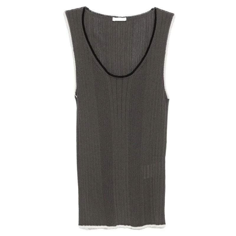 Roberto Collina Women Contrast-Stitch Ribbed Top